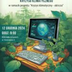 Plakat zapowiadający szkolenie dla bibliotekarzy w ramach projektu Kryzys klimatyczny - oblicza