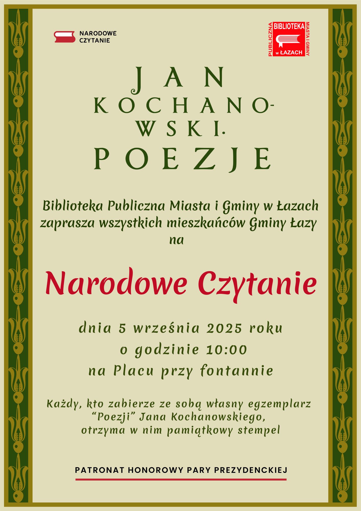 Narodowe Czytanie – zapowiedź