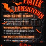 Plakat zapowiadający akcję promującą czytelnictwo związaną z oswajaniem lęków, która odbędzie się 31 października 2025 roku