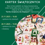 Plakat zapowiadający warsztaty w ramach akcji kartka świąteczna dla hospicjum w roku 2025