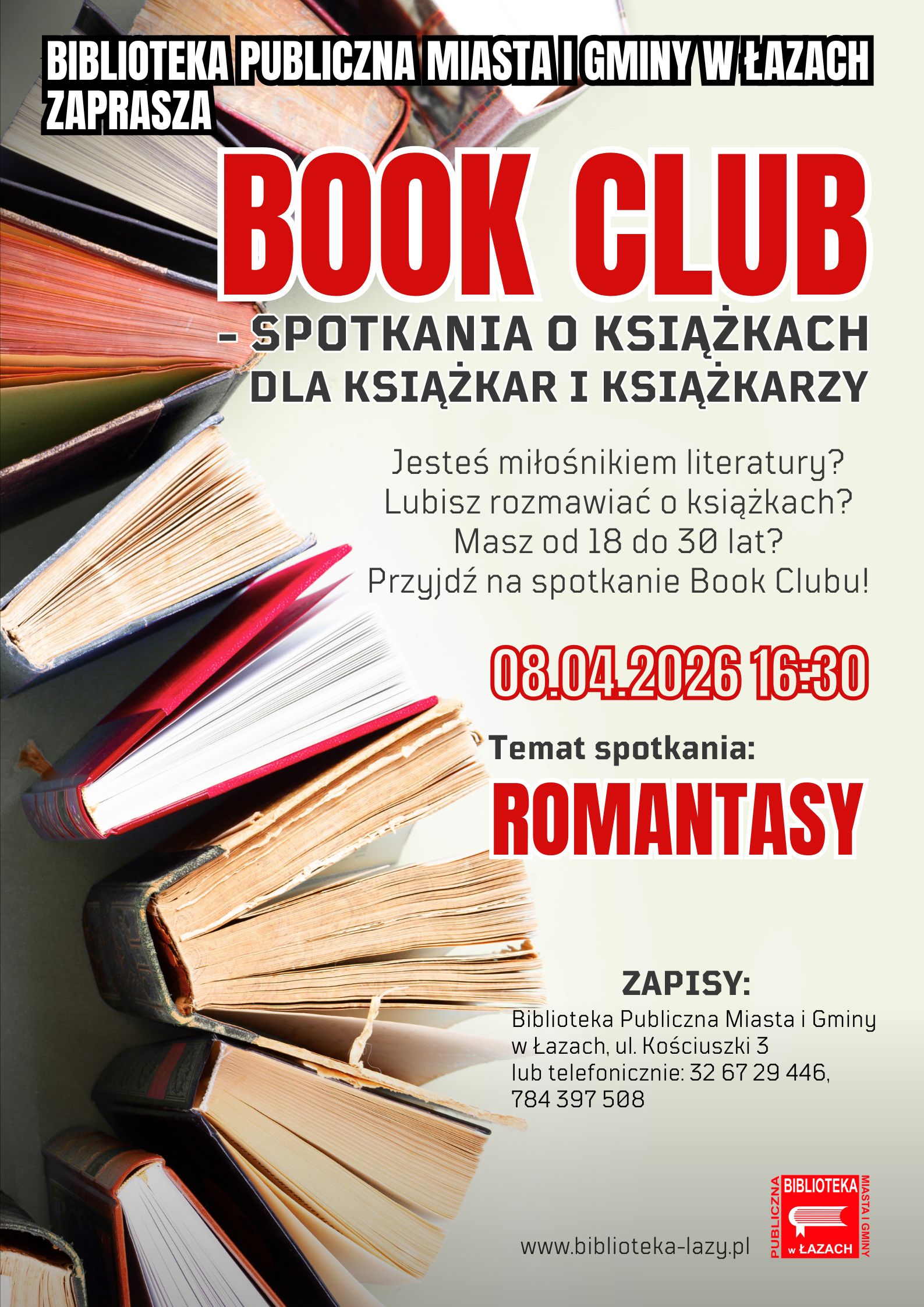 Book Club w Bibliotece w Łazach – zapowiedź pierwszego spotkania