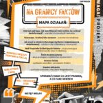 Plakat zapowiadający projekt Na granicy faktów realizowany w ramach programu Partnerstwo dla książki 2026