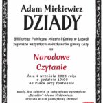 Grafika zapowiadająca Narodowe Czytanie 4 września 2026 roku